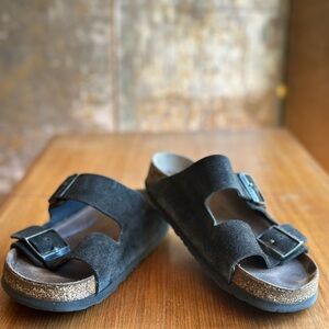Birkenstock Black Suede Sandals Size 8